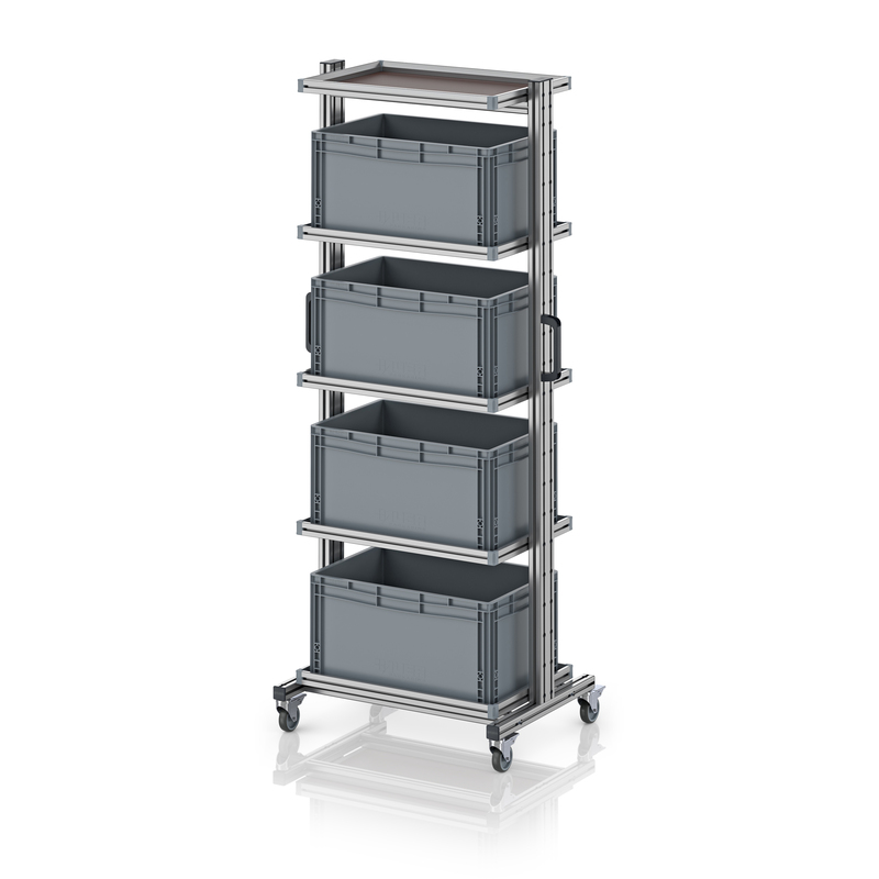 AUER Packaging Systémový přepravní vozík pro euro přepravku 60 x 40, výška 200 cm, bez výsuvu EG SW 200-1 6432